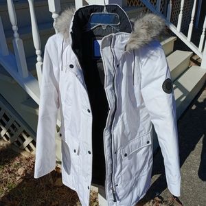 Activewear White Winter Coat Calvin Klein Performance